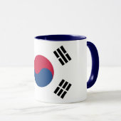Schwarze Combo-Tasse mit der Flagge Südkoreas Tasse (VorderseiteRechts)