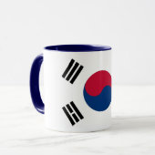 Schwarze Combo-Tasse mit der Flagge Südkoreas Tasse (Vorderseite Links)