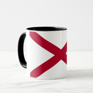 Schwarze Combo-Tasse mit der Flagge von Alabama, U Tasse