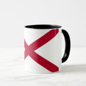 Schwarze Combo-Tasse mit der Flagge von Alabama, U Tasse (VorderseiteRechts)