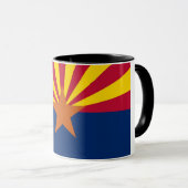 Schwarze Combo-Tasse mit der Flagge von Arizona, U Tasse (VorderseiteRechts)