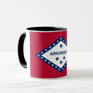 Schwarze Combo-Tasse mit der Flagge von Arkansas,  Tasse