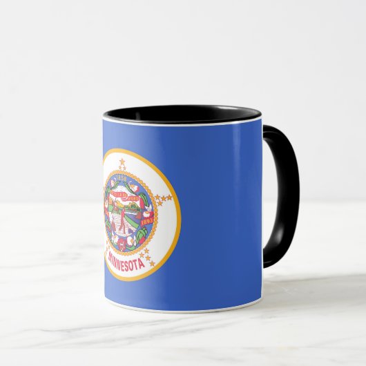 Schwarze Combo-Tasse mit der Flagge von Minnesota, Tasse (VorderseiteRechts)