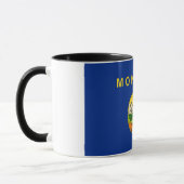 Schwarze Combo-Tasse mit der Flagge von Montana, U Tasse (Links)