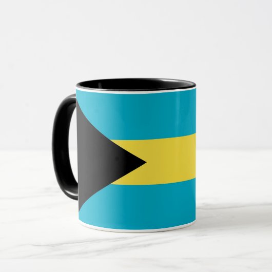 Schwarze Combo-Tasse mit Flagge der Bahamas Tasse (Vorderseite Links)