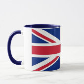 Schwarze Combo-Tasse mit Flagge des Vereinigten Kö Tasse (Links)