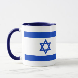 Schwarze Combo-Tasse mit Flagge Israels Tasse