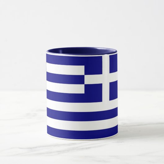 Schwarze Combo-Tasse mit griechischer Flagge Tasse (Zentrum)