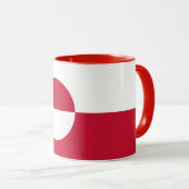 Schwarze Combo-Tasse mit grönländischer Flagge Tasse (VorderseiteRechts)