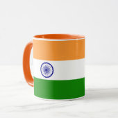Schwarze Combo-Tasse mit indischer Flagge Tasse (Vorderseite Links)