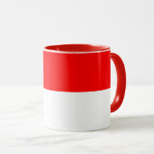 Schwarze Combo-Tasse mit indonesischer Flagge Tasse (VorderseiteRechts)