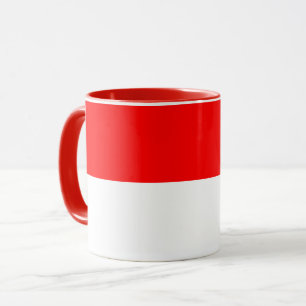 Schwarze Combo-Tasse mit indonesischer Flagge Tasse