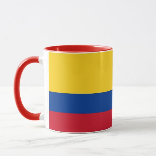 Schwarze Combo-Tasse mit kolumbianischer Flagge Tasse (Links)