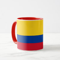 Schwarze Combo-Tasse mit kolumbianischer Flagge