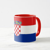 Schwarze Combo-Tasse mit kroatischer Flagge Tasse (VorderseiteRechts)