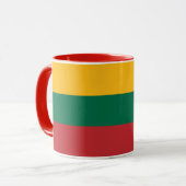 Schwarze Combo-Tasse mit litauischer Flagge Tasse (Vorderseite Links)