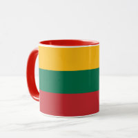 Schwarze Combo-Tasse mit litauischer Flagge