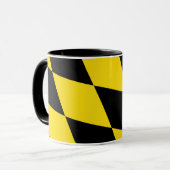 Schwarze Combo-Tasse mit Münchner Flagge, Bayern Tasse (Vorderseite Links)