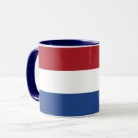 Schwarze Combo-Tasse mit niederländischer Flagge