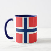 Schwarze Combo-Tasse mit norwegischer Flagge Tasse (Links)