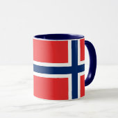Schwarze Combo-Tasse mit norwegischer Flagge Tasse (VorderseiteRechts)