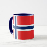 Schwarze Combo-Tasse mit norwegischer Flagge