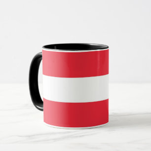 Schwarze Combo-Tasse mit österreichischer Flagge Tasse
