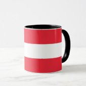 Schwarze Combo-Tasse mit österreichischer Flagge Tasse (VorderseiteRechts)