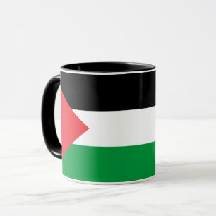 Schwarze Combo-Tasse mit palästinensischer Flagge Tasse