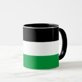 Schwarze Combo-Tasse mit palästinensischer Flagge Tasse (VorderseiteRechts)