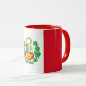 Schwarze Combo-Tasse mit Peru-Flagge Tasse (VorderseiteRechts)