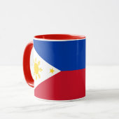 Schwarze Combo-Tasse mit philippinischer Flagge Tasse (Vorderseite Links)