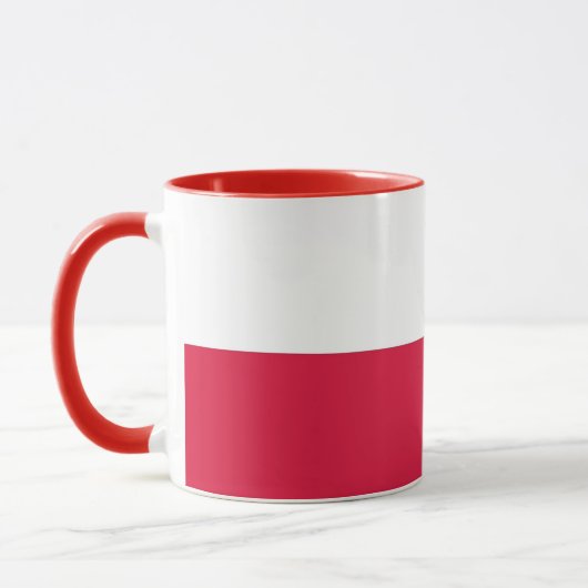 Schwarze Combo-Tasse mit polnischer Flagge Tasse (Links)