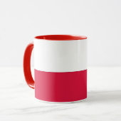Schwarze Combo-Tasse mit polnischer Flagge Tasse (Vorderseite Links)