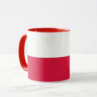 Schwarze Combo-Tasse mit polnischer Flagge