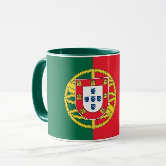 Schwarze Combo-Tasse mit portugiesischer Flagge Tasse (Vorderseite Links)