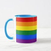 Schwarze Combo-Tasse mit Rainbow-Pride-Flagge für Tasse (Links)