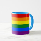Schwarze Combo-Tasse mit Rainbow-Pride-Flagge für Tasse (VorderseiteRechts)