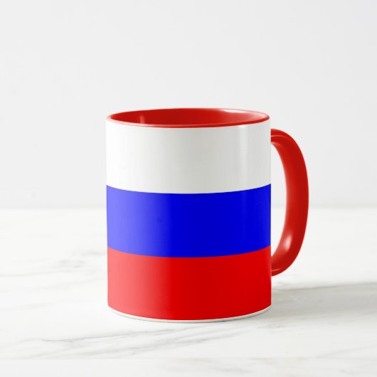 Schwarze Combo-Tasse mit russischer Flagge Tasse (VorderseiteRechts)