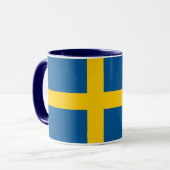 Schwarze Combo-Tasse mit schwedischer Flagge Tasse (Vorderseite Links)
