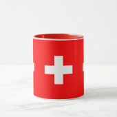 Schwarze Combo-Tasse mit Schweizer Flagge Tasse (Zentrum)