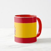 Schwarze Combo-Tasse mit spanischer Flagge Tasse (VorderseiteRechts)