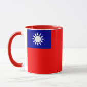 Schwarze Combo-Tasse mit taiwanischer Flagge Tasse (Links)