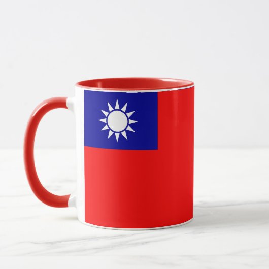 Schwarze Combo-Tasse mit taiwanischer Flagge Tasse (Links)