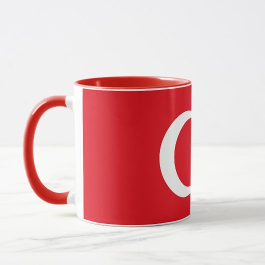 Schwarze Combo-Tasse mit türkischer Flagge Tasse (Links)