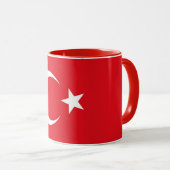 Schwarze Combo-Tasse mit türkischer Flagge Tasse (VorderseiteRechts)