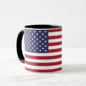 Schwarze Combo-Tasse mit US-Flagge Tasse (Vorderseite Links)