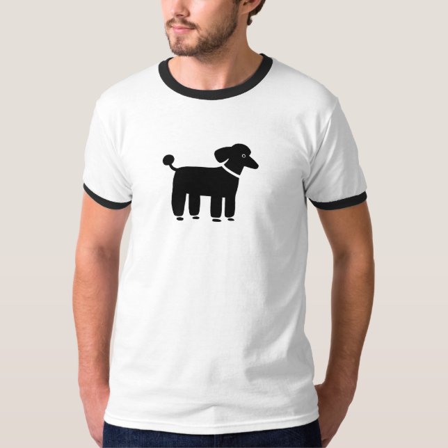 Schwarze coole Hundegraphik des Pudel-Entwurfs-| T-Shirt (Vorderseite)