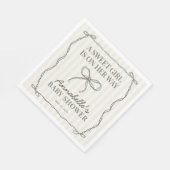 Schwarze Coquette Bow Beige Baby Dusche Tisch Deck Serviette (Ecke)