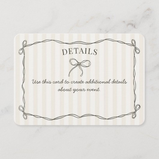 Schwarze Coquette Bow Beige Details Einladung Einf (Vorderseite)